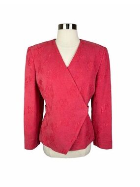 Vintage Christian Dior Red Wrap Front Blazer - Size 6